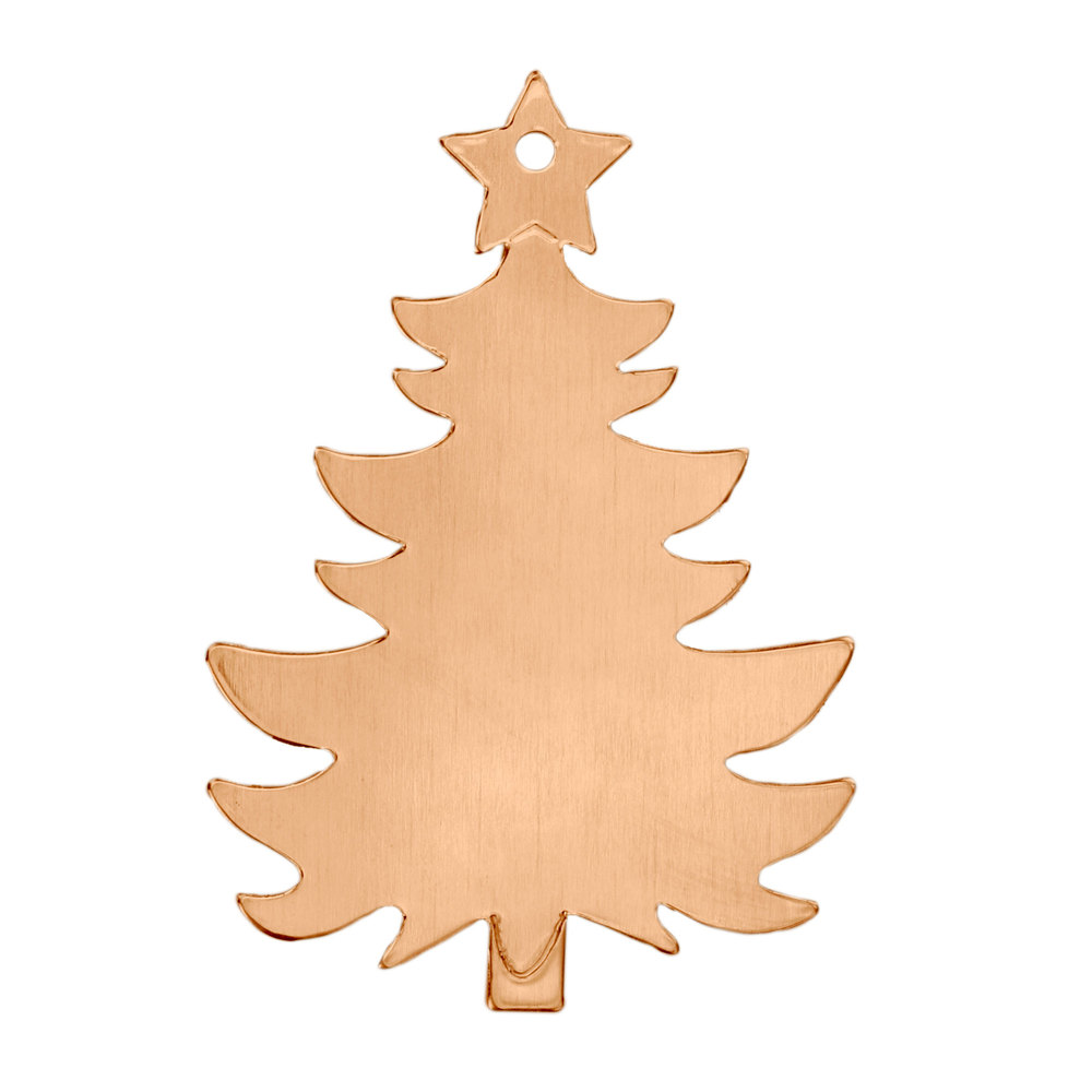 Metal Stamping Blanks Copper Holiday Tree Ornament Blank 73mm (2.88") x 51mm (2"), 14 Gauge